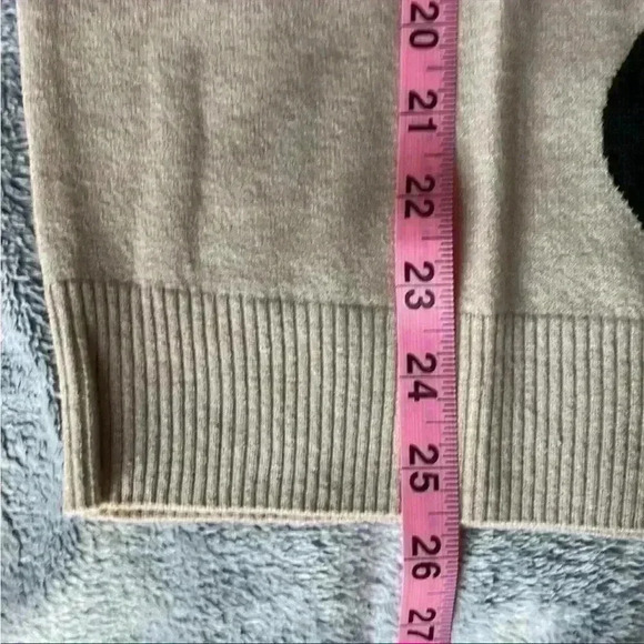 T Tahari Crew Neck Sweater in Khaki/Black Dot Size 1X NWT - Picture 8 of 9